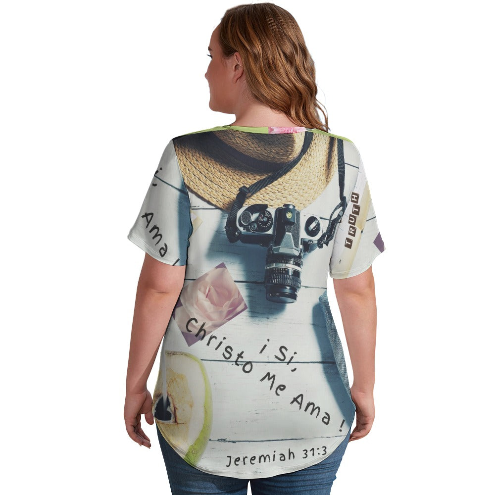 Yes, Jesus Loves Me Spanish Ladies' V-Neck Blouse
