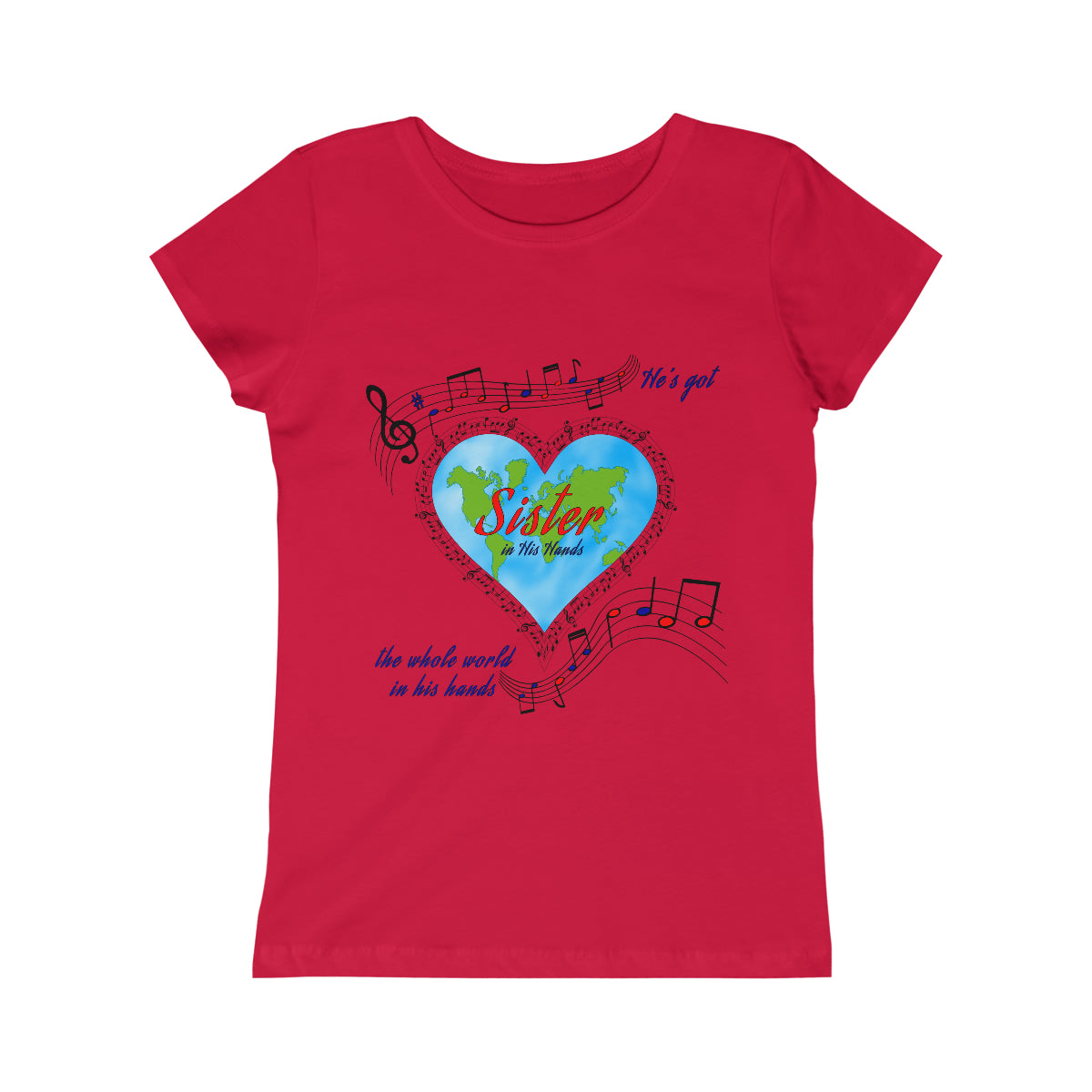 English || God's Got Me In His Hands Girl's Princess Tee