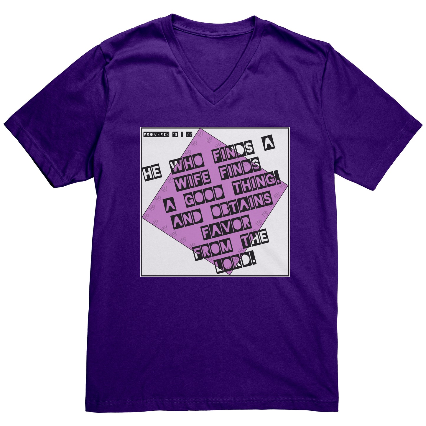 Dada's Retro Proverbs 18:22 V-neck Tee