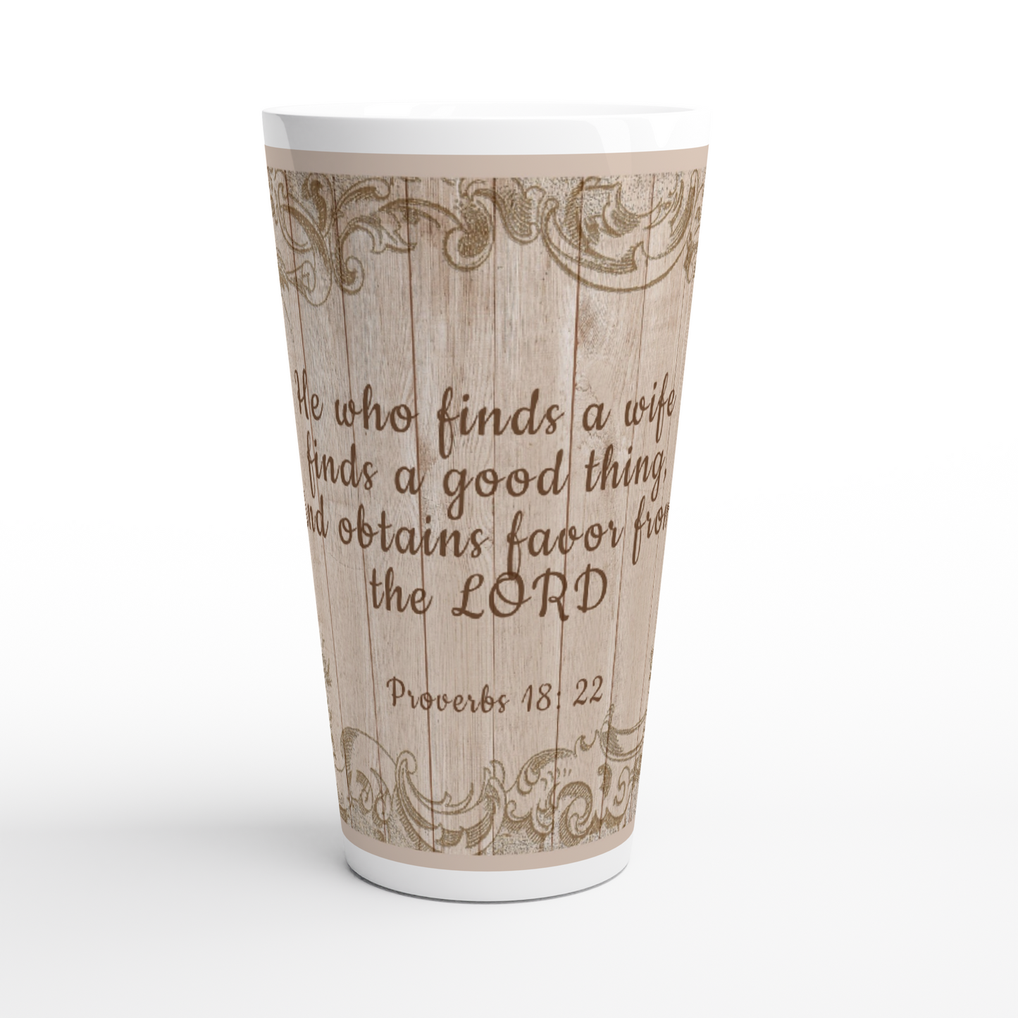 His Proverbs 18:22 Vintage Latte 17oz Mug