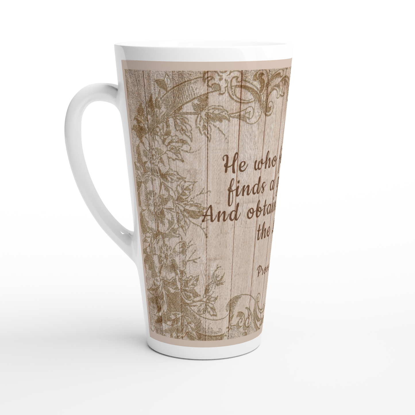 His Proverbs 18:22 Vintage Latte 17oz Mug