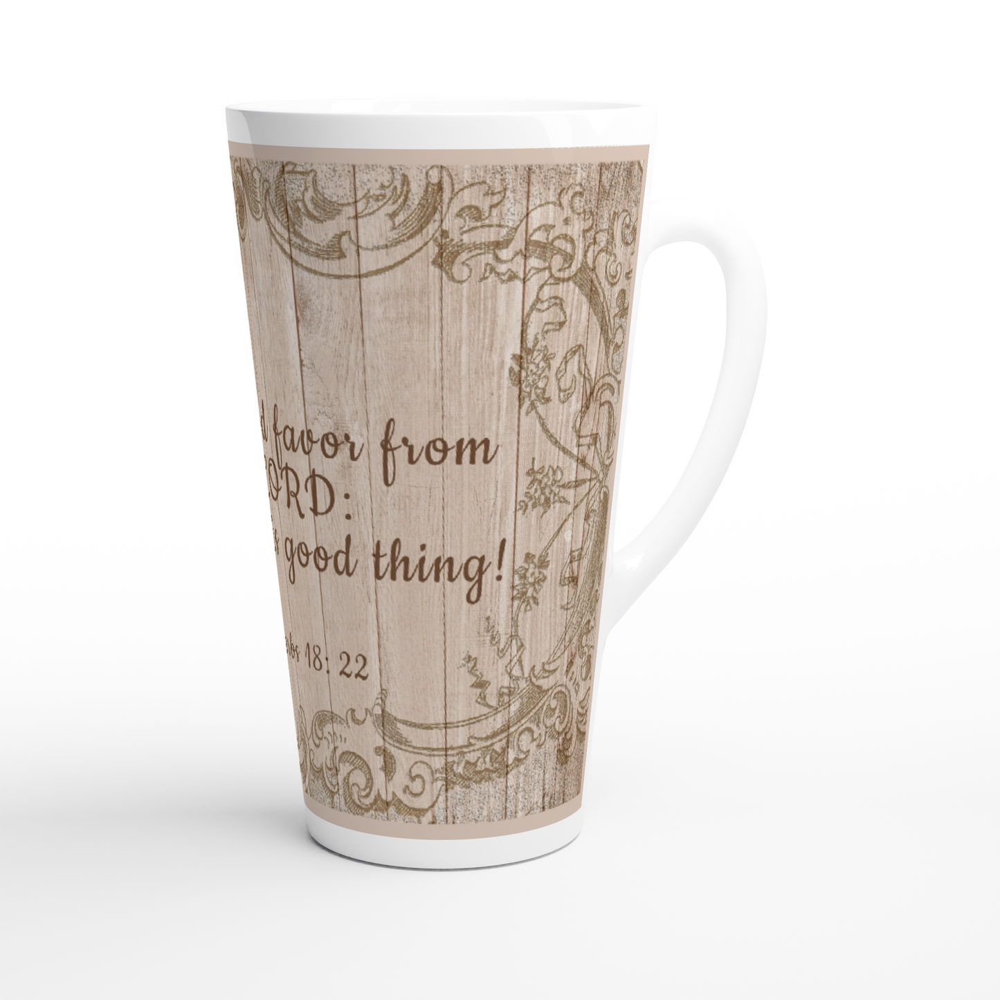 Her Proverbs 18:22 Vintage Latte 17oz Mug