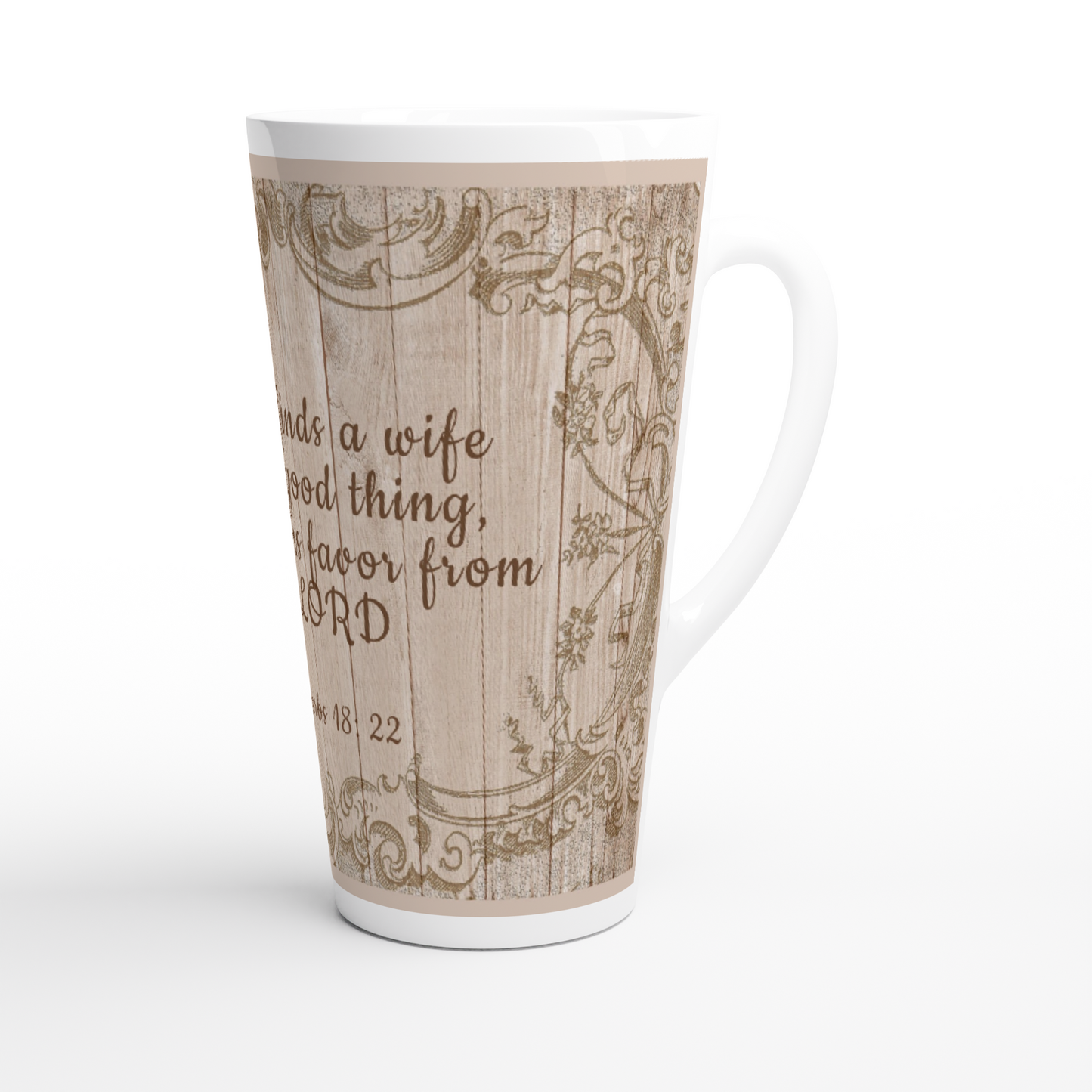 His Proverbs 18:22 Vintage Latte 17oz Mug