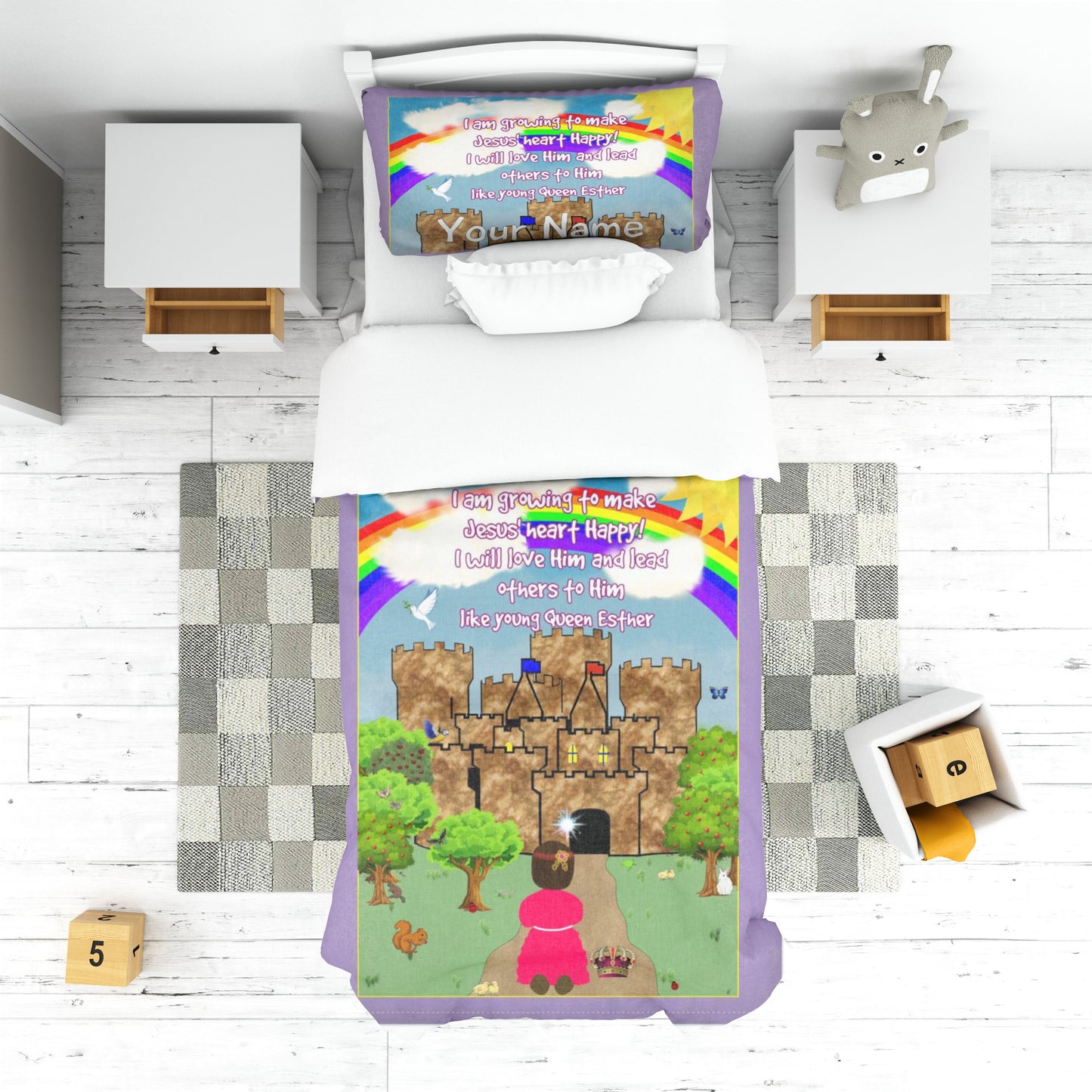 Toddler's Two-Piece Making Jesus Merry Like Queen Esther Duvet Cover Set