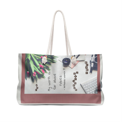English || Virtuous Woman Weekender Tote
