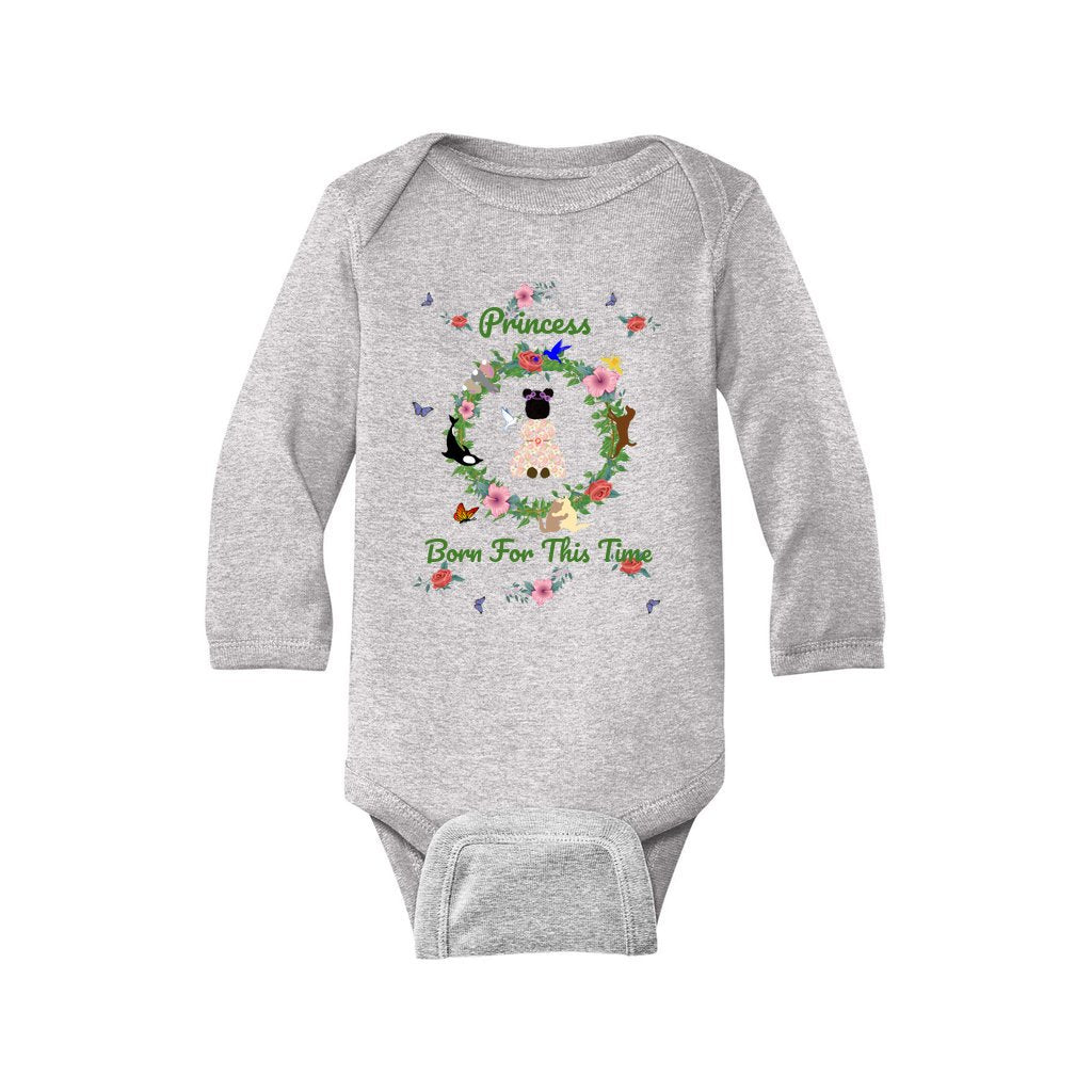 Princess Born For This Time Girl's Long-Sleeve Onesie