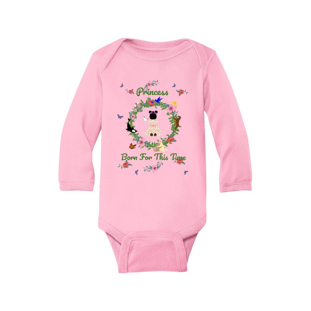 Princess Born For This Time Girl's Long-Sleeve Onesie