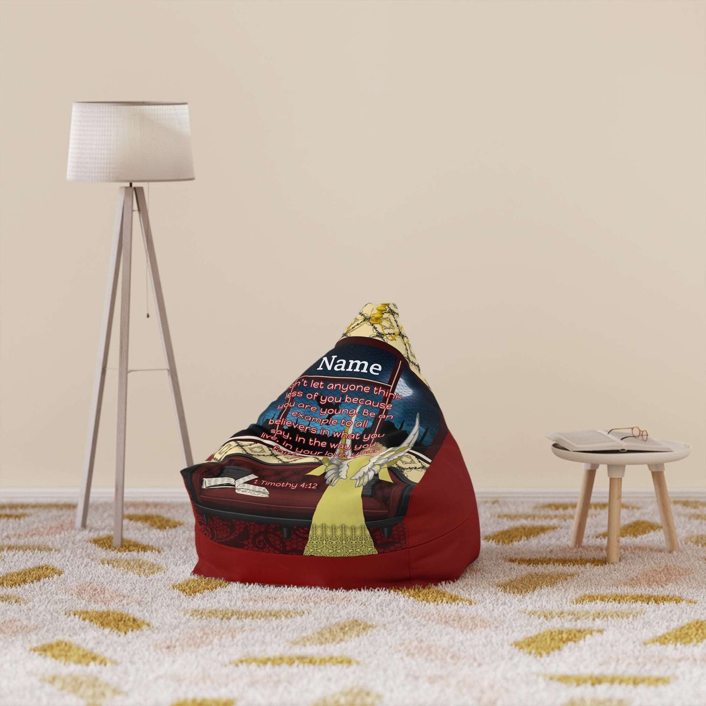 1 Timothy 4:12 South Asia Bean Bag Chair Cover, Wine