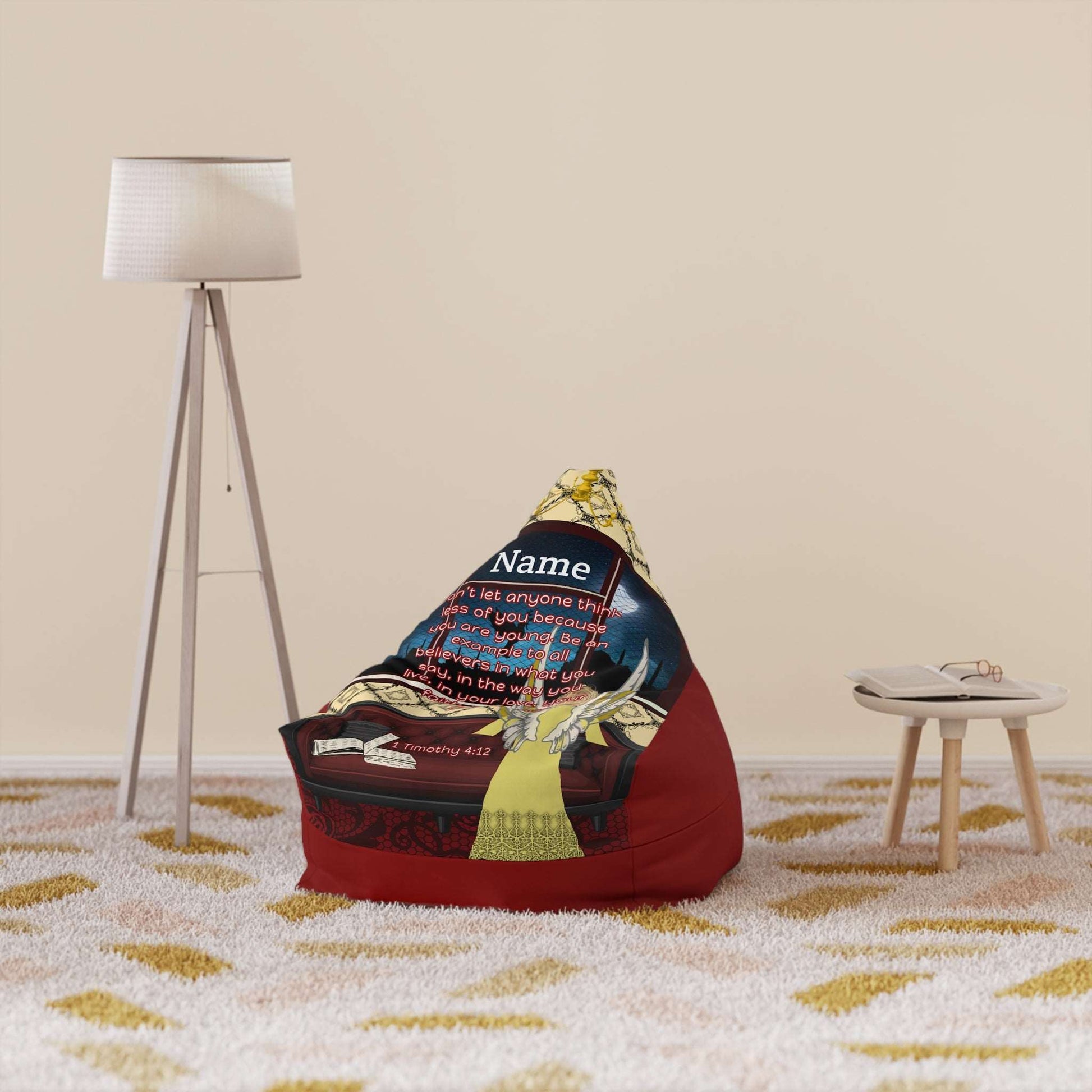 1 Timothy 4:12 South Asia Bean Bag Chair Cover, Wine