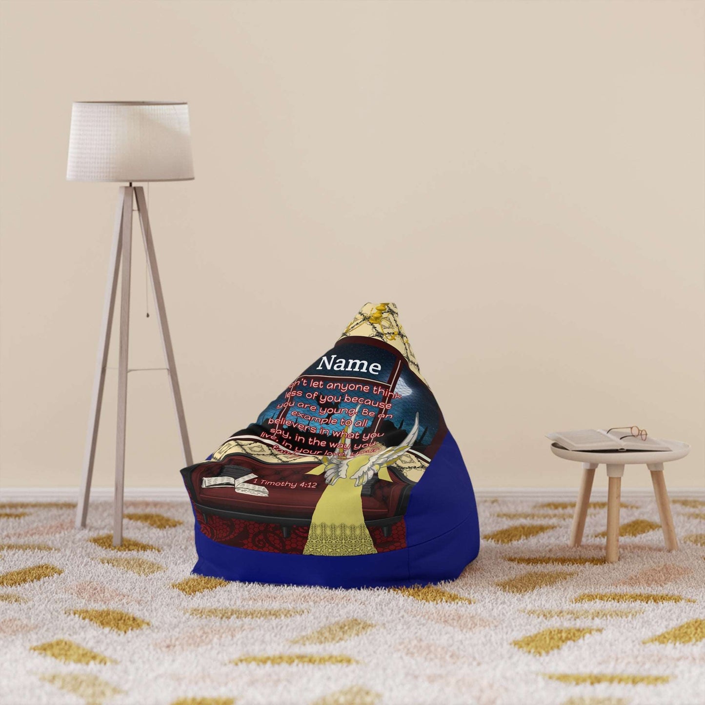 1 Timothy 4:12 South Asia Bean Bag Chair Cover, Navy