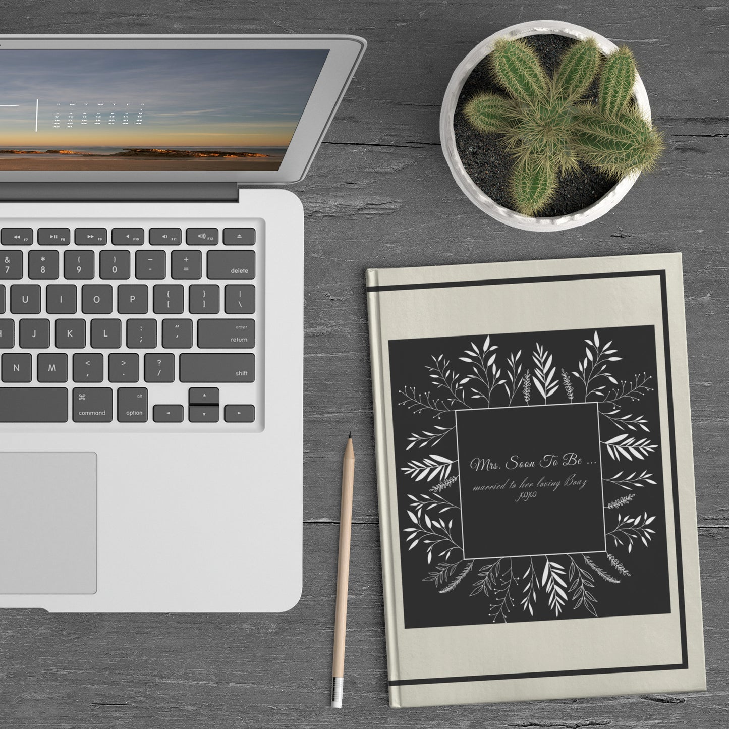 Black Framed Mrs. Soon to Be Journal