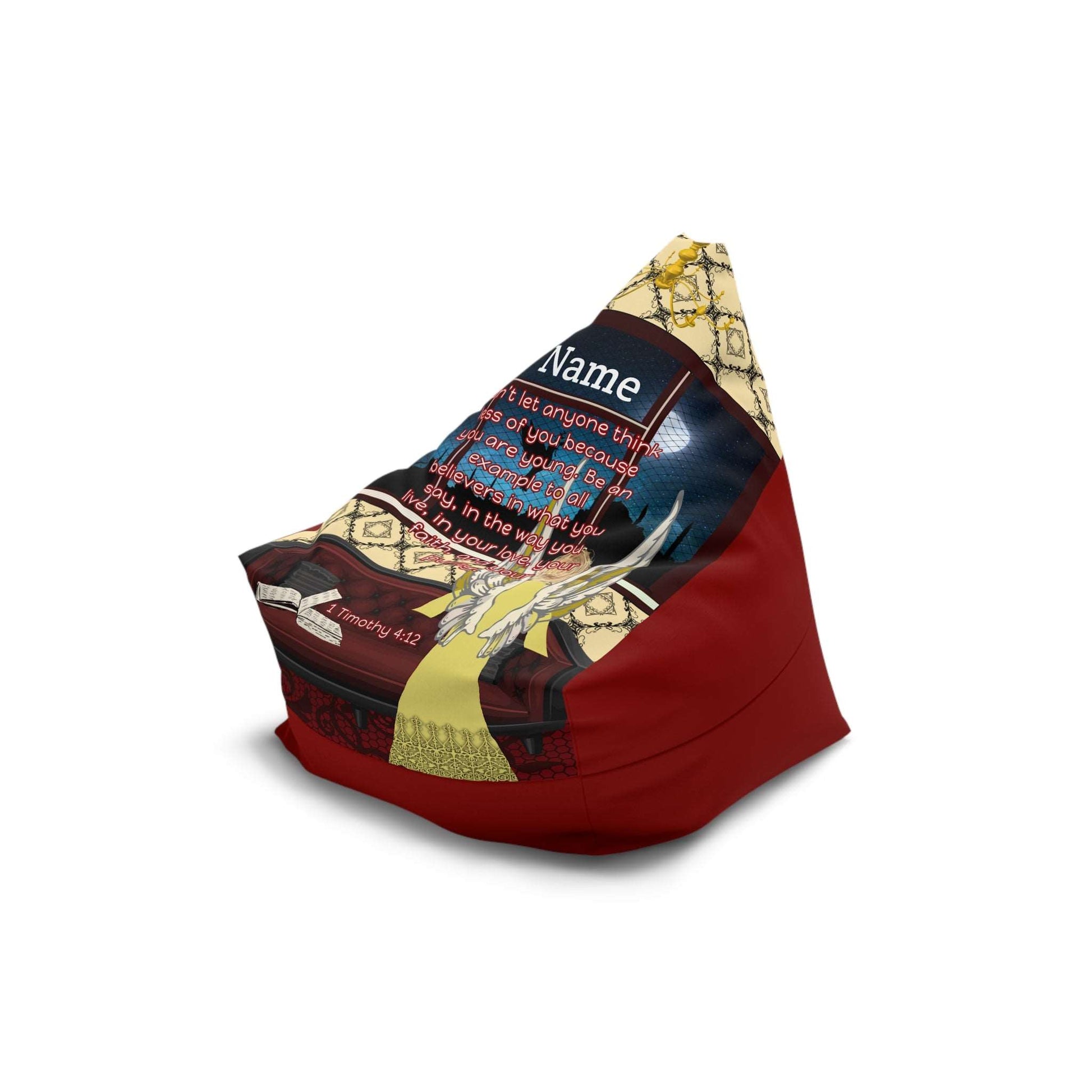 1 Timothy 4:12 South Asia Bean Bag Chair Cover, Wine