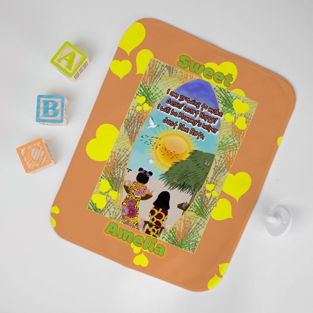 Making Jesus Merry Like Ruth Baby Burp Cloth, 12" x 16"
