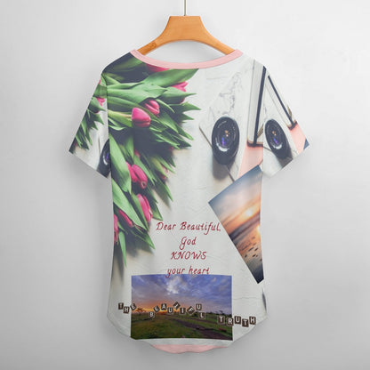 Dear Beautiful God Knows Ladies' V-Neck Blouse