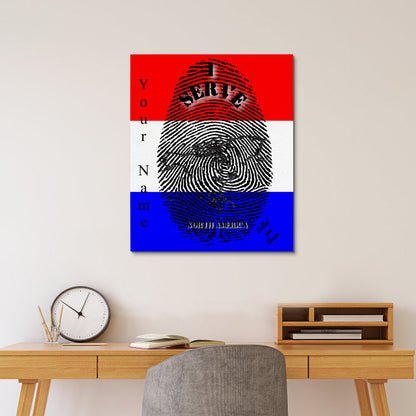 English || I Serve North America Fingerprint Frame Canvas, 16x20 Inch