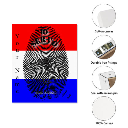 Italian || I Serve North America Fingerprint Frame Canvas, 16x20 Inch