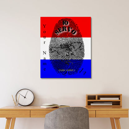 Italian || I Serve North America Fingerprint Frame Canvas, 16x20 Inch