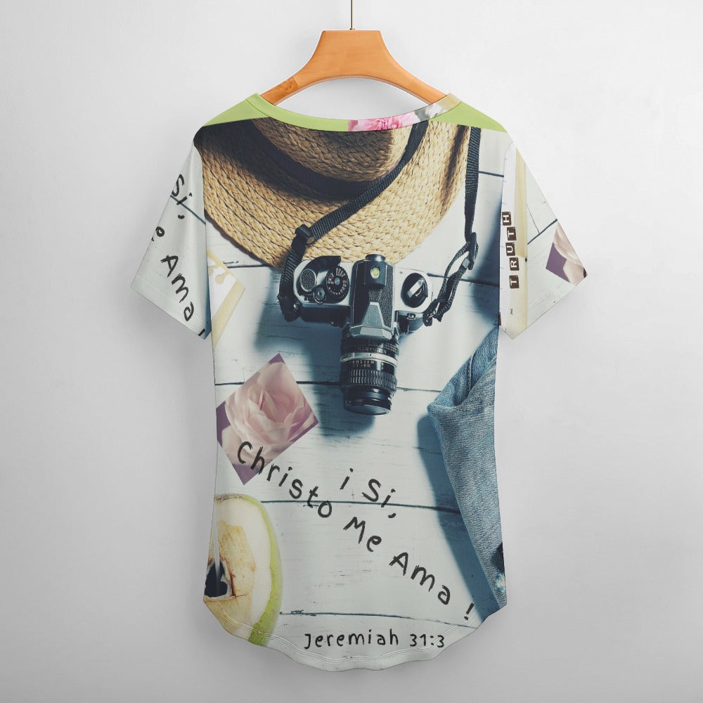 Yes, Jesus Loves Me Spanish Ladies' V-Neck Blouse
