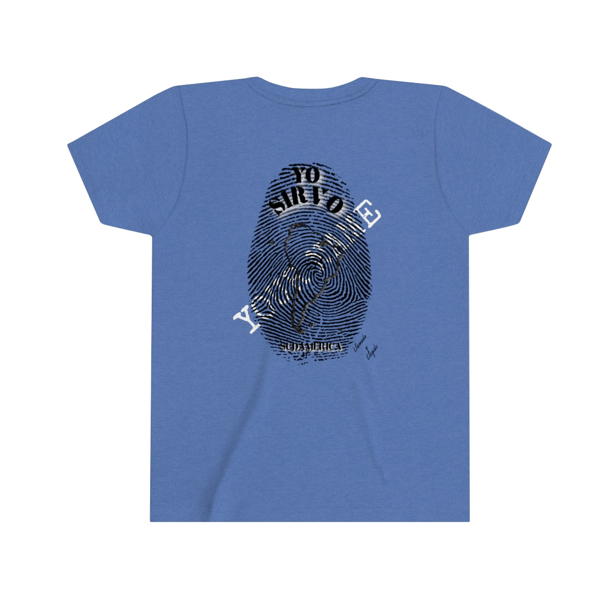 Spanish || Youth Unisex I Serve South America Personalized Fingerprint T-Shirt