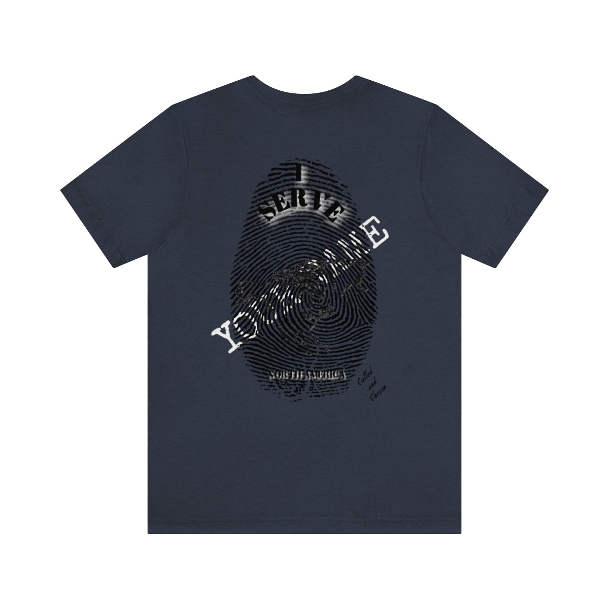 English || Adult Unisex I Serve North America Personalized Fingerprint Tee