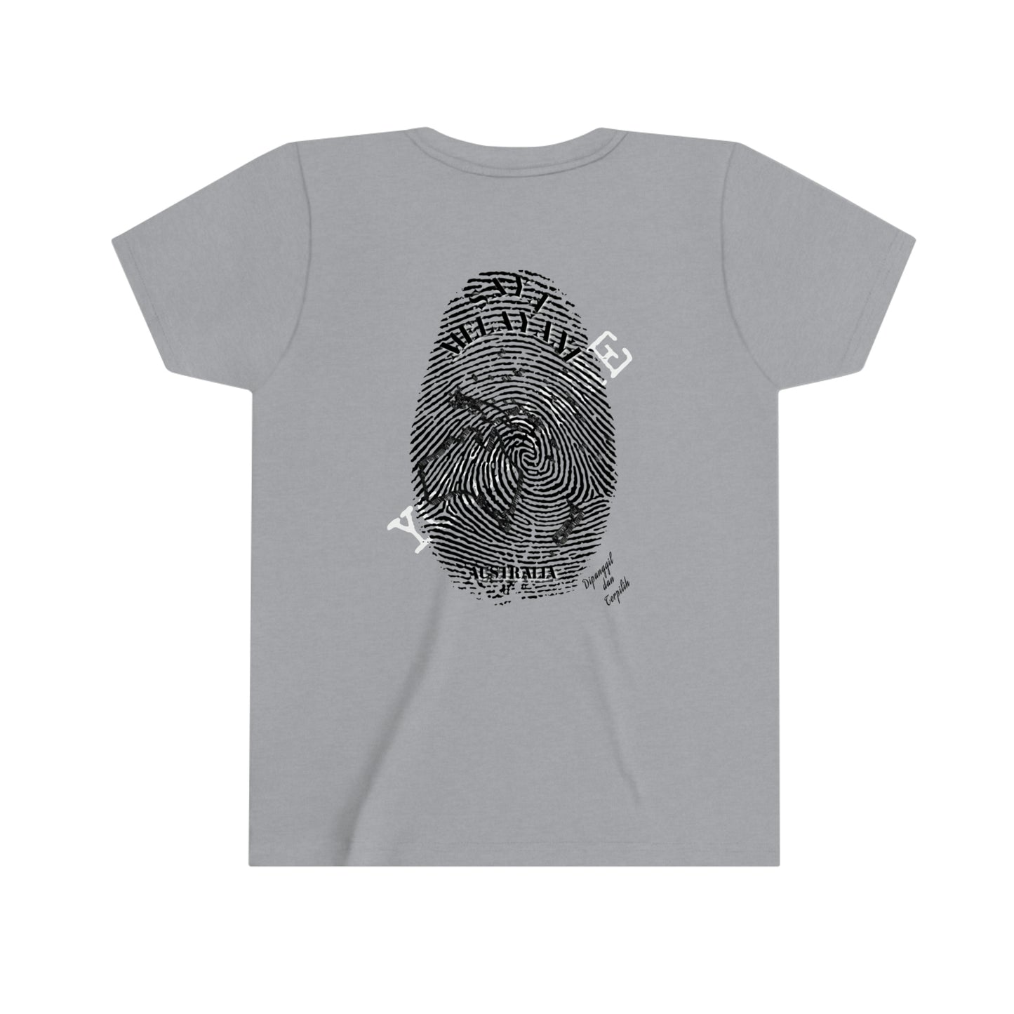 Indonesia || Youth Unisex I Serve Australia Personalized Fingerprint T-Shirt
