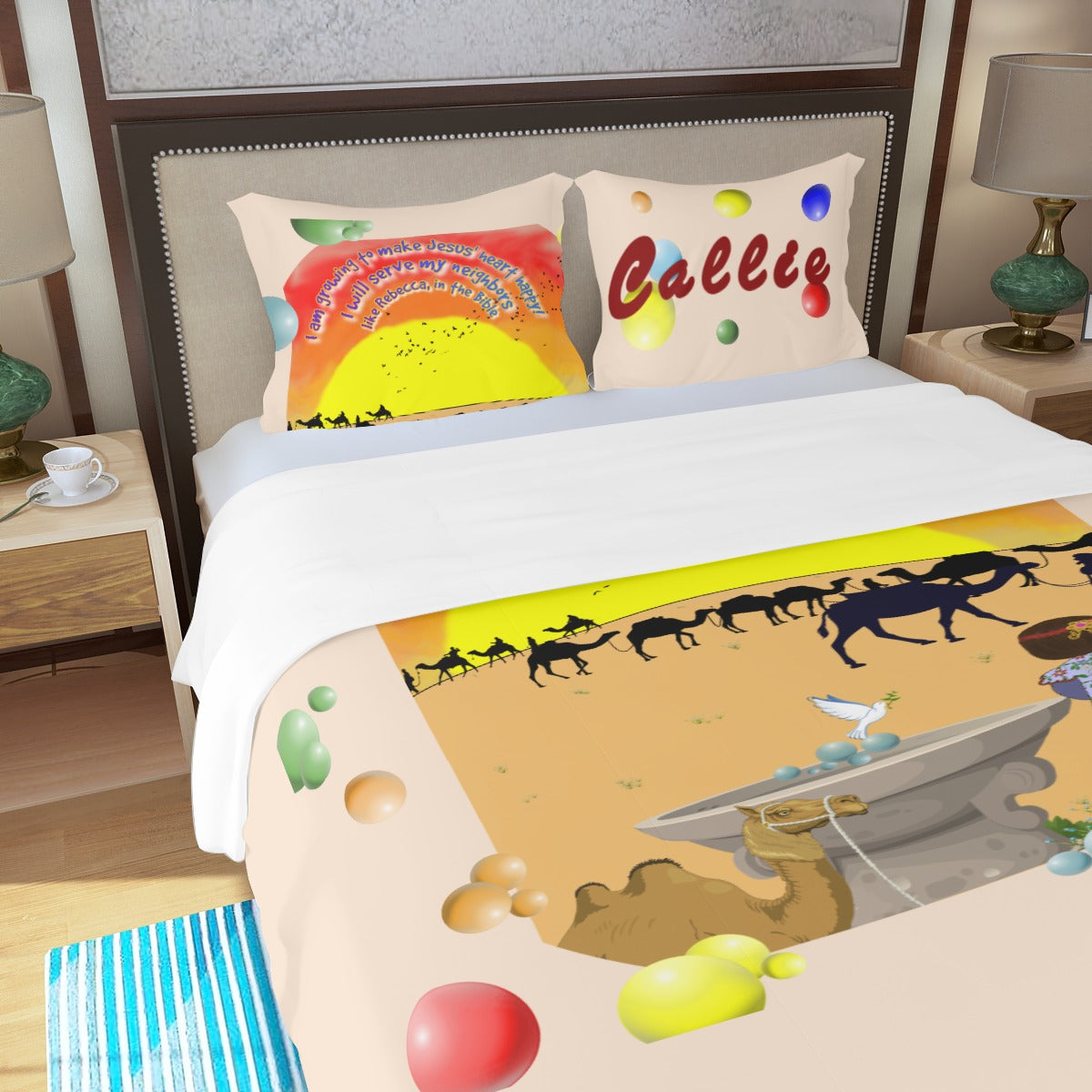 Three-Piece Making Jesus Merry Like Rebecca Duvet Cover Set