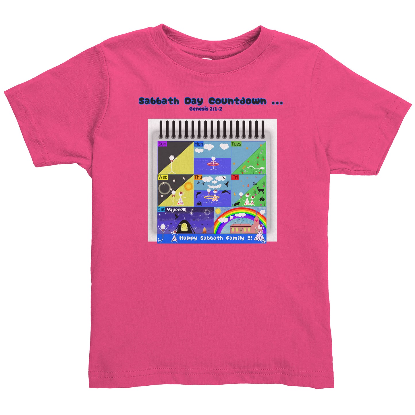 English || Toddler Girl's Sabbath Countdown Matching Family Shirt