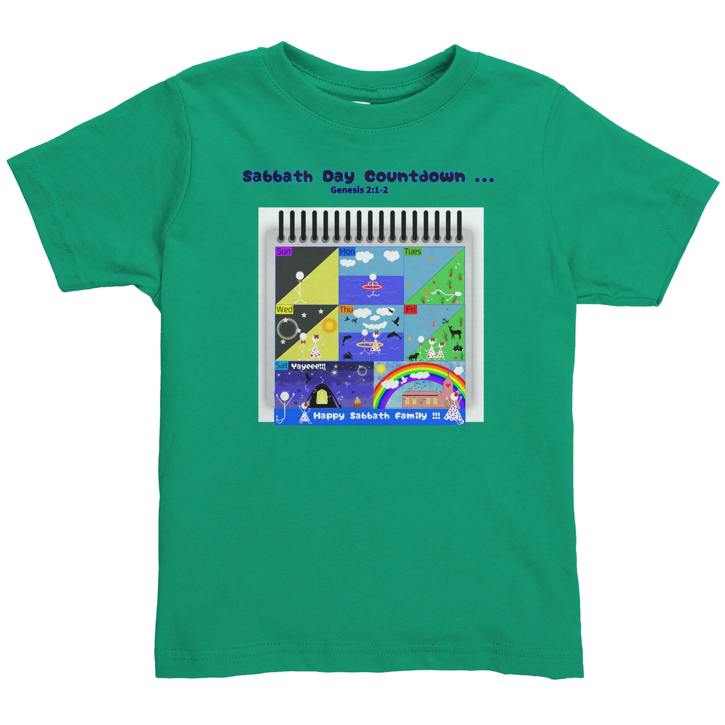 English || Toddler Girl's Sabbath Countdown Matching Family Shirt