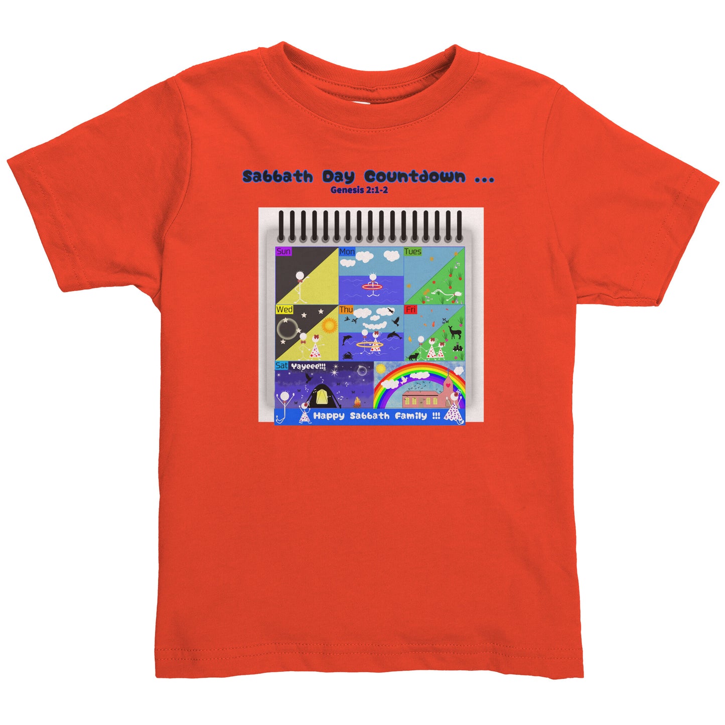 English || Toddler Girl's Sabbath Countdown Matching Family Shirt