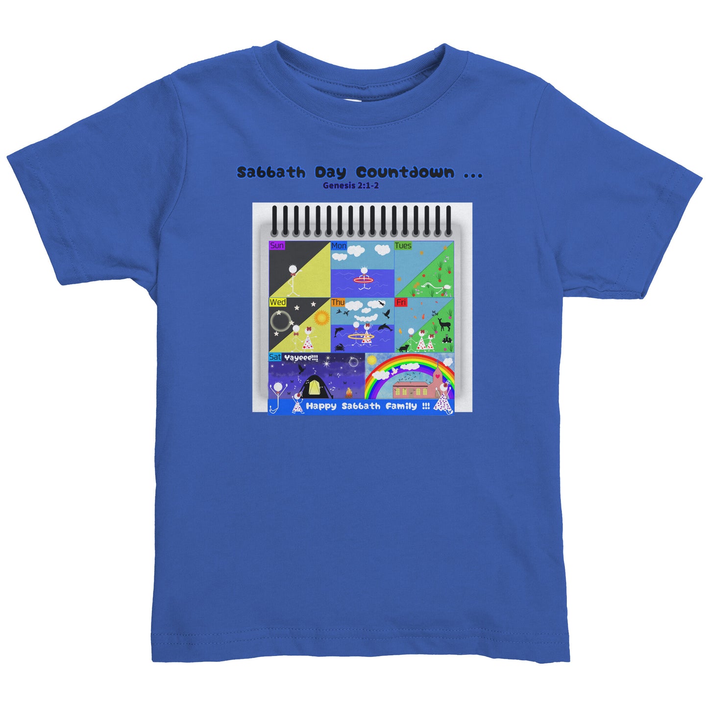 English || Toddler Girl's Sabbath Countdown Matching Family Shirt