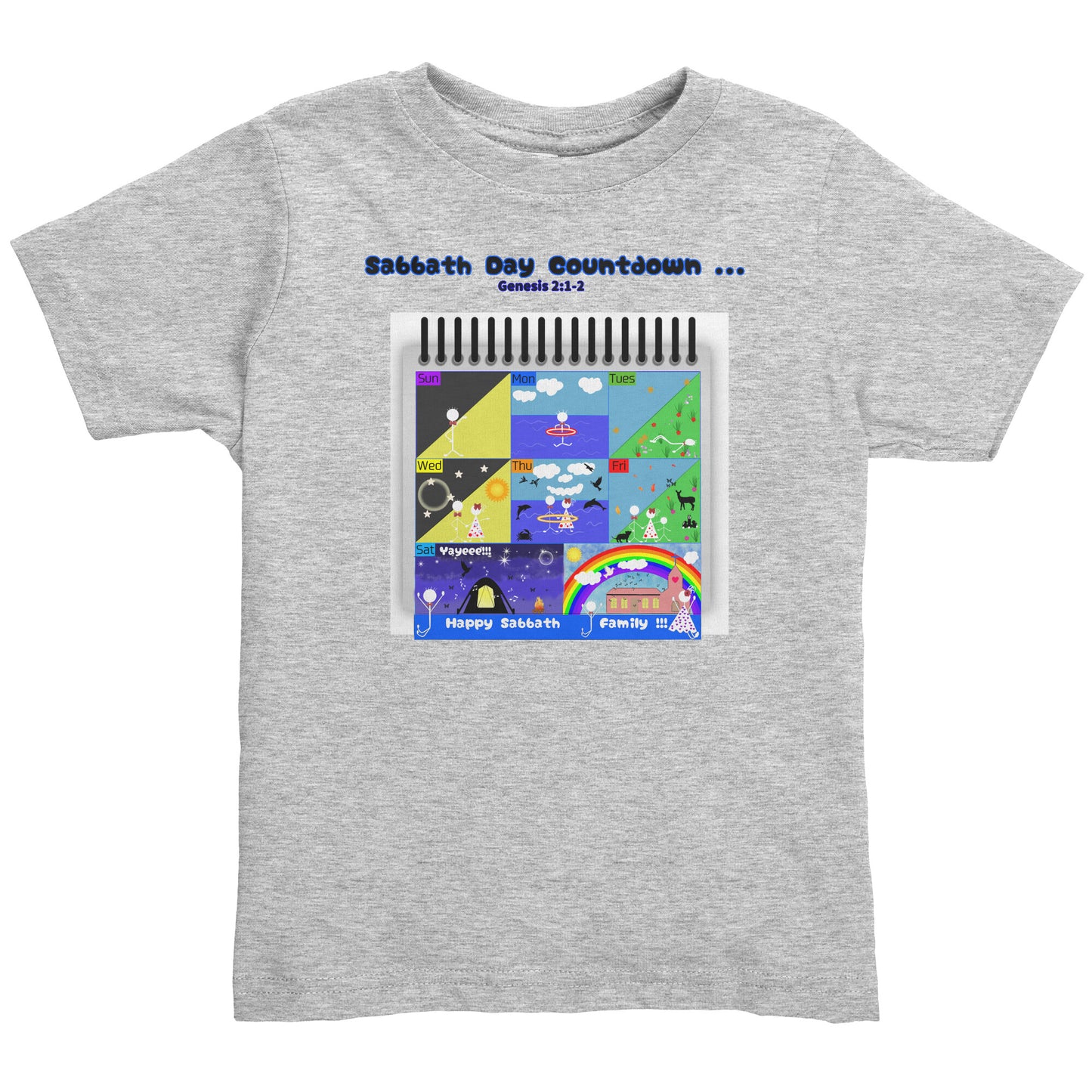 English || Toddler Boy's Sabbath Countdown Matching Family Shirt