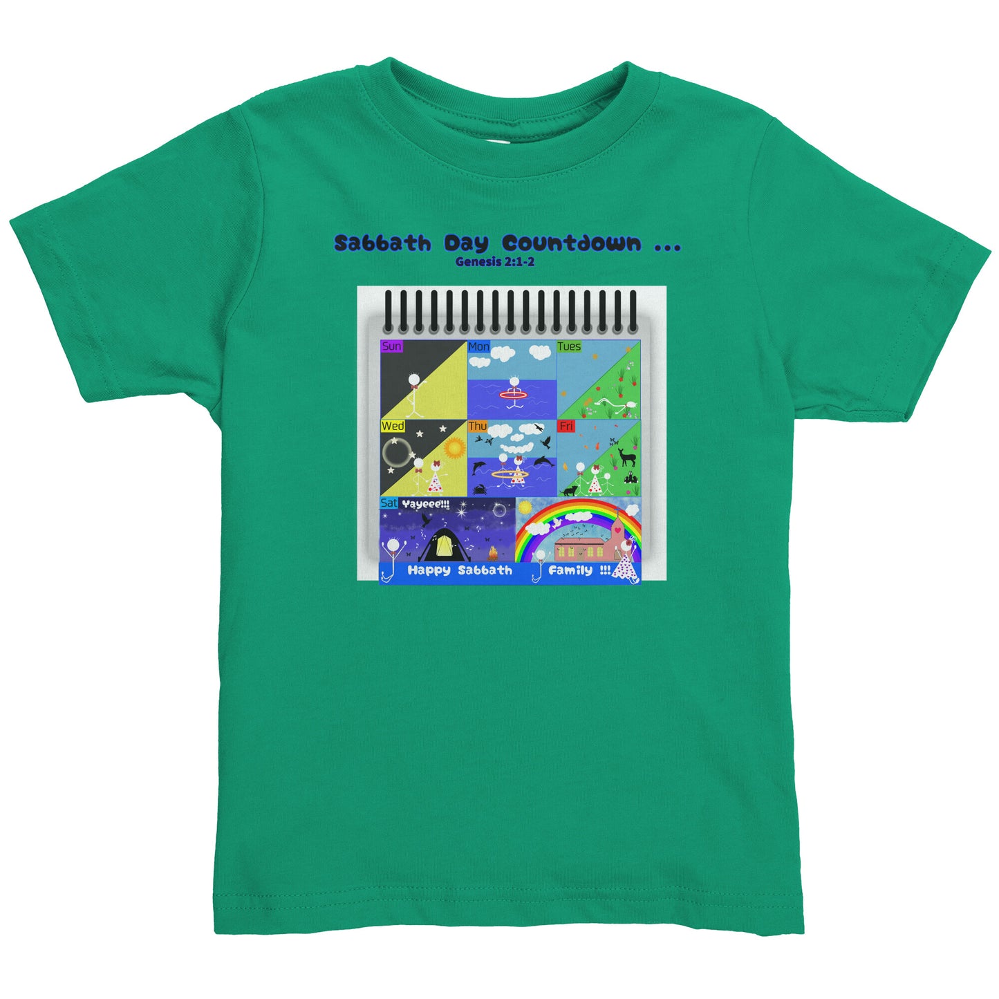 English || Toddler Boy's Sabbath Countdown Matching Family Shirt