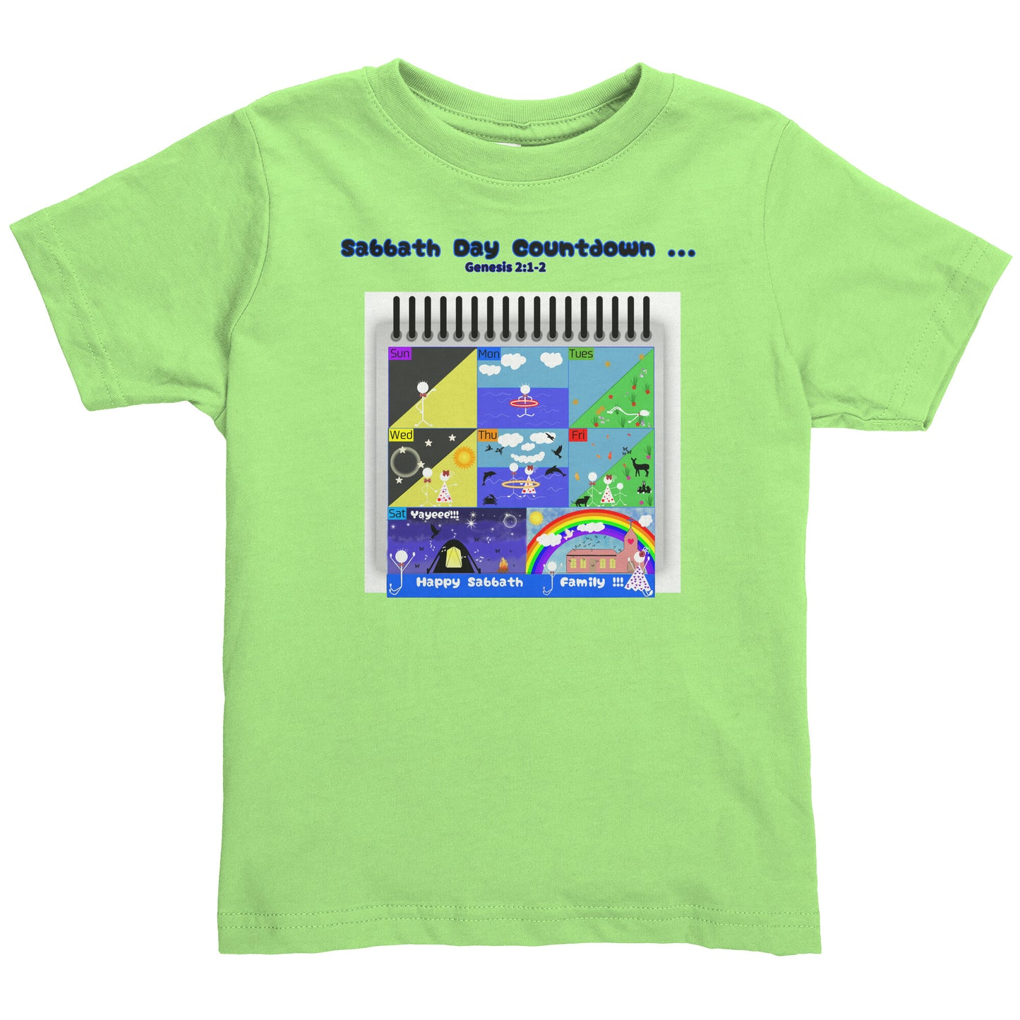English || Toddler Boy's Sabbath Countdown Matching Family Shirt