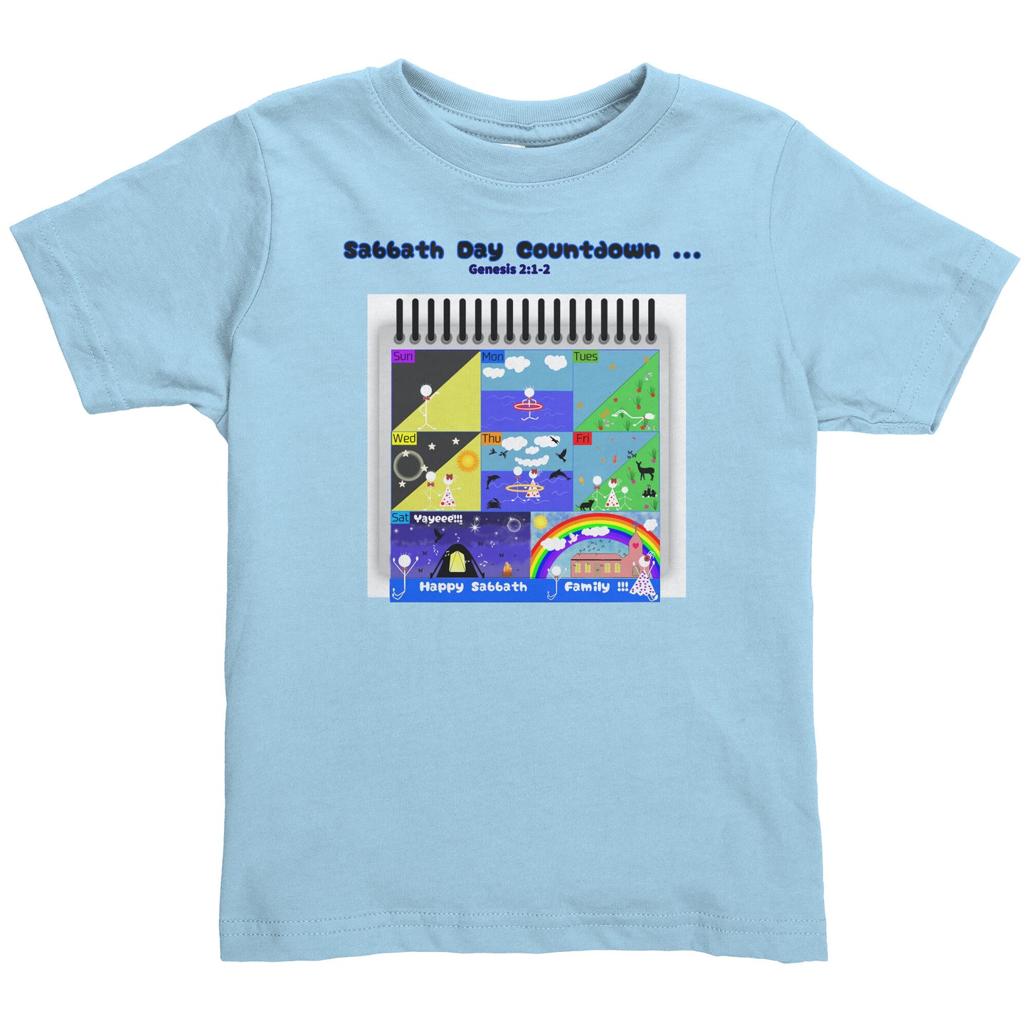 English || Toddler Boy's Sabbath Countdown Matching Family Shirt