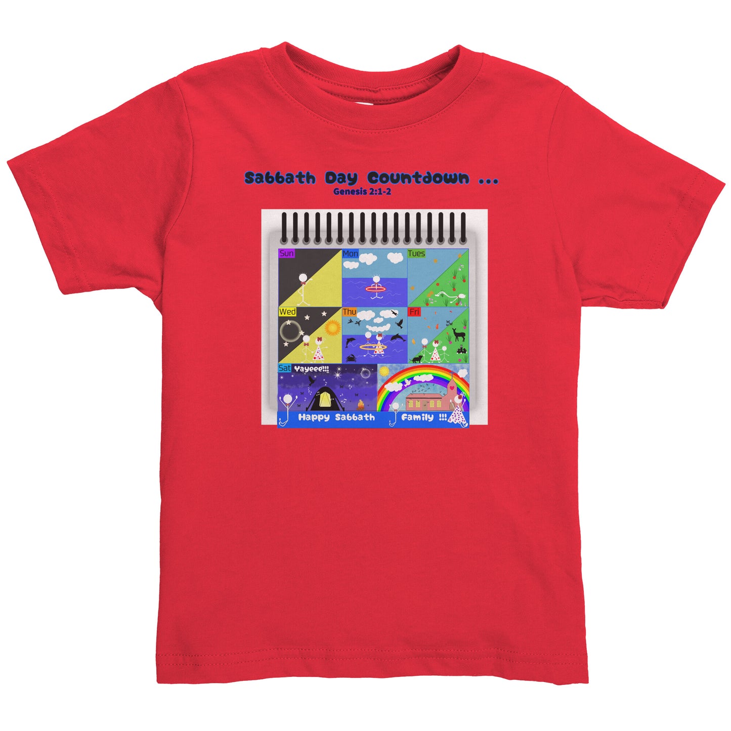 English || Toddler Boy's Sabbath Countdown Matching Family Shirt