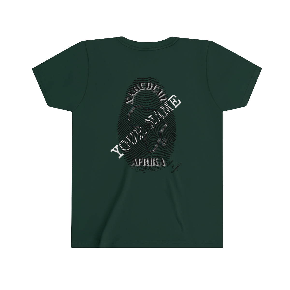 Swahili || Youth Unisex I Serve Africa Personalized Fingerprint T-Shirt