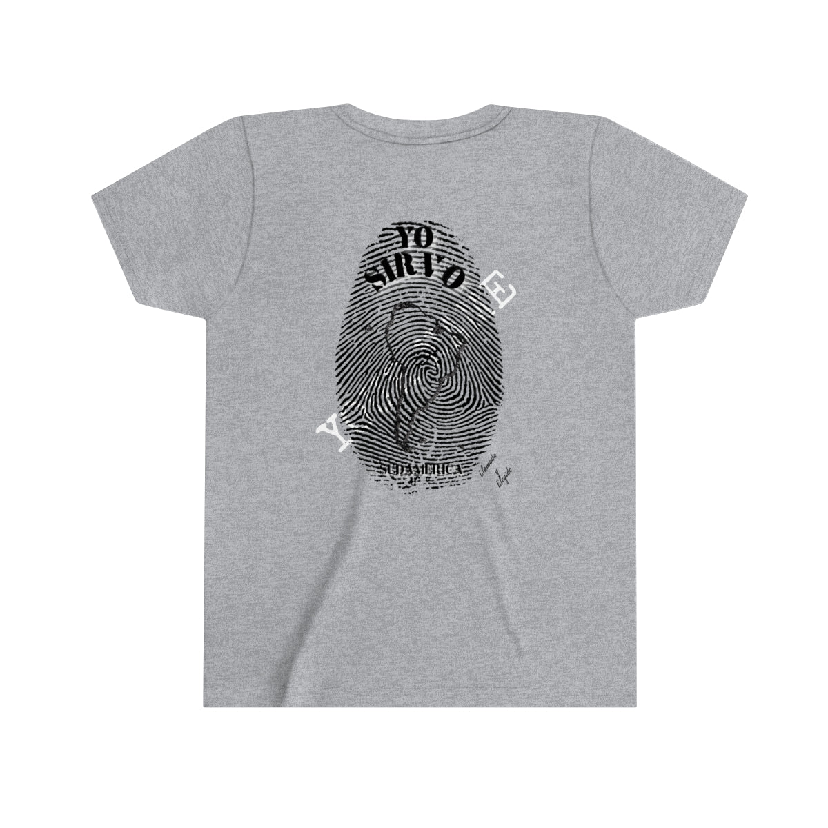 Spanish || Youth Unisex I Serve South America Personalized Fingerprint T-Shirt