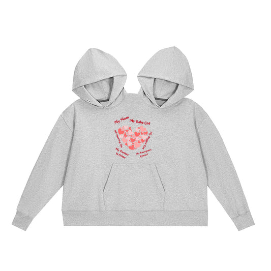 Mother and Daughter Hearts Duo Oversized Hoodie