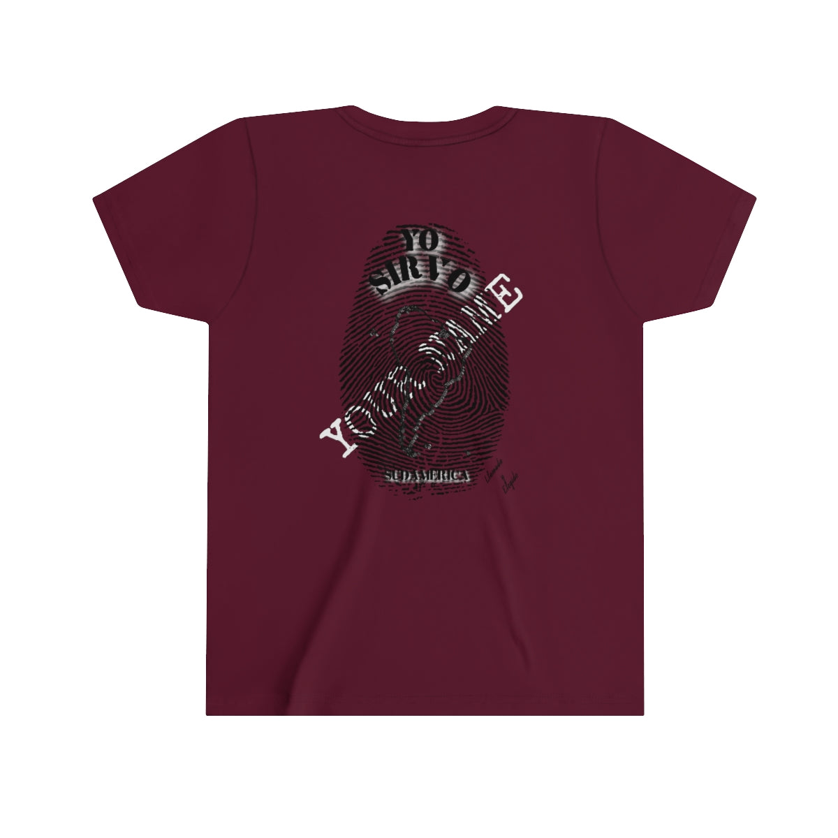 Spanish || Youth Unisex I Serve South America Personalized Fingerprint T-Shirt