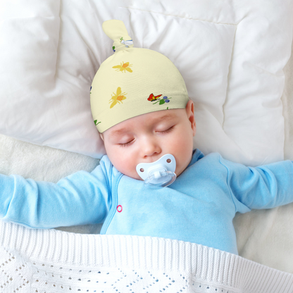 Soft Yellow Born For Time Baby Boy's Beanie Cap, 2-Piece Set