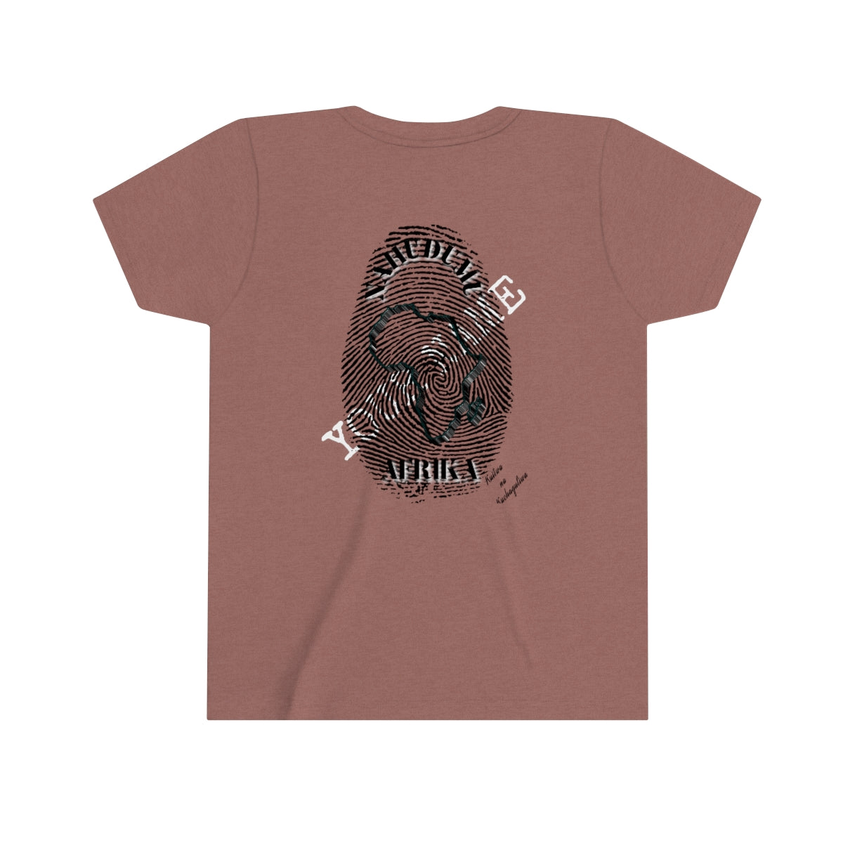 Swahili || Youth Unisex I Serve Africa Personalized Fingerprint T-Shirt