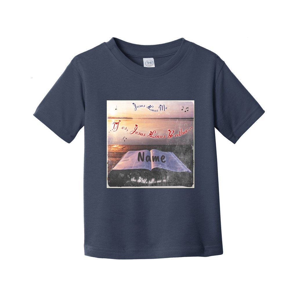 English || Toddler Boy's Jesus Loves Me Family Sing-along T-Shirt