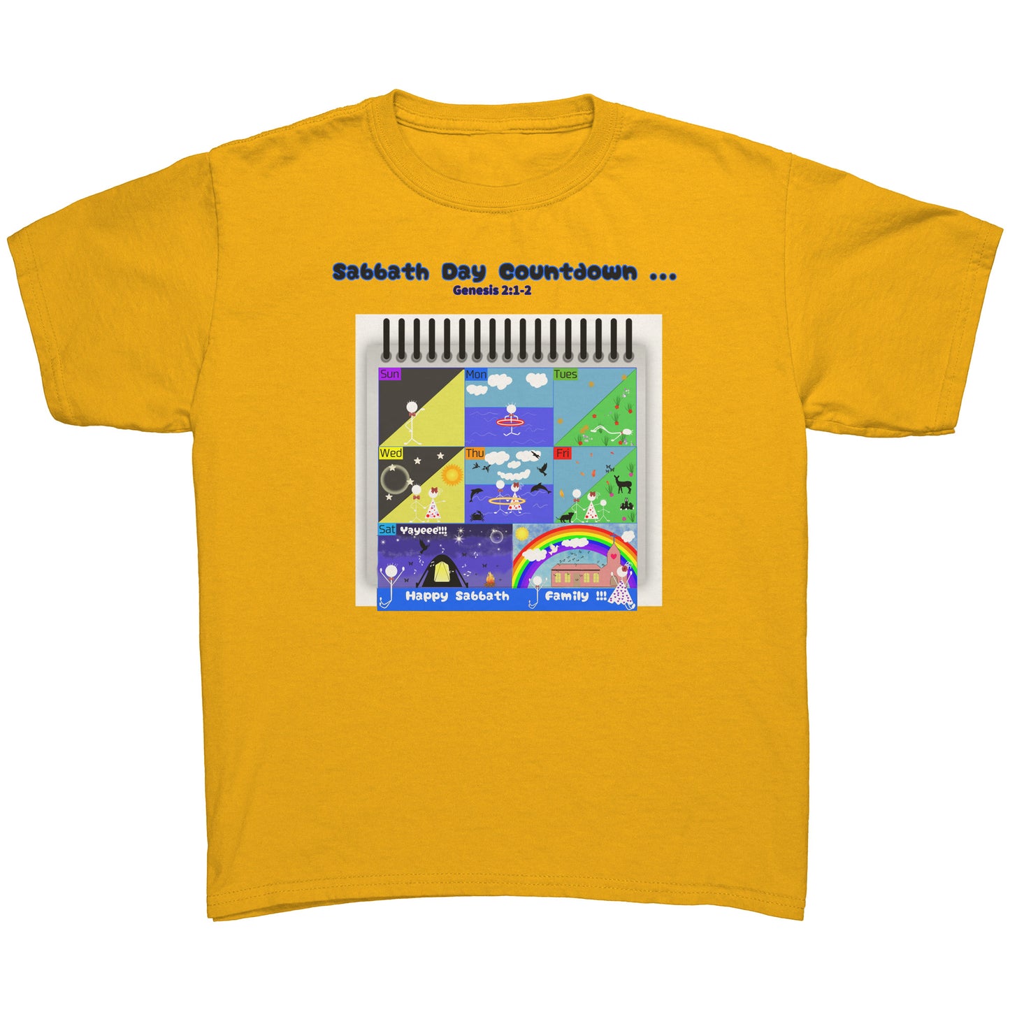 English || Youth Boy's Sabbath Countdown Matching Family T-Shirt