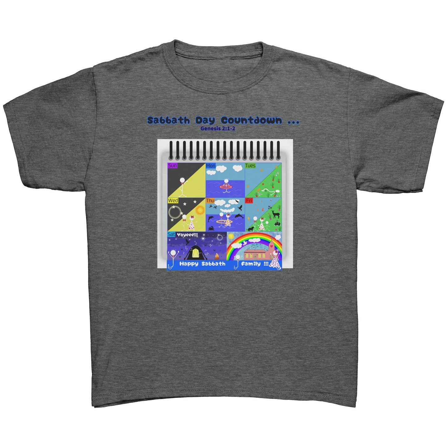 English || Youth Boy's Sabbath Countdown Matching Family T-Shirt