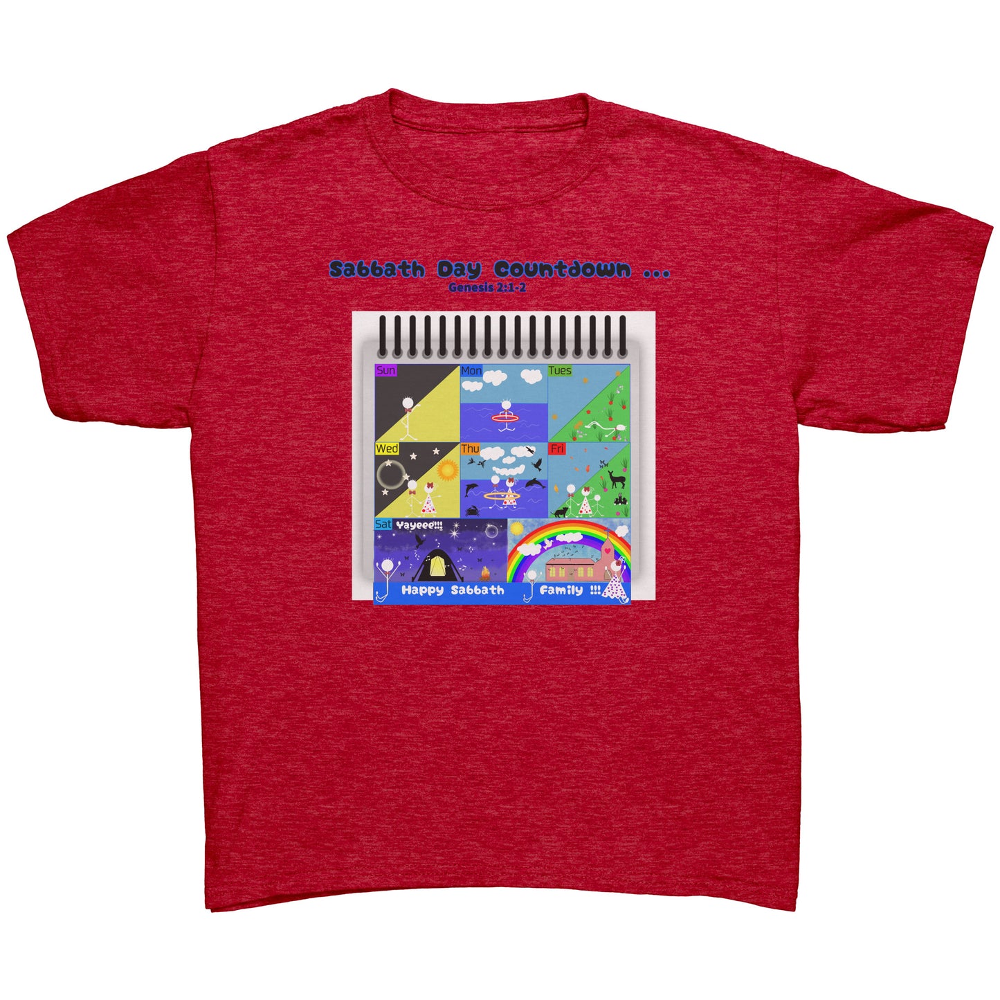 English || Youth Boy's Sabbath Countdown Matching Family T-Shirt
