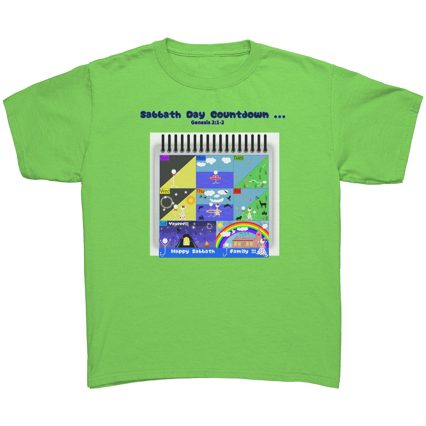 English || Youth Boy's Sabbath Countdown Matching Family T-Shirt