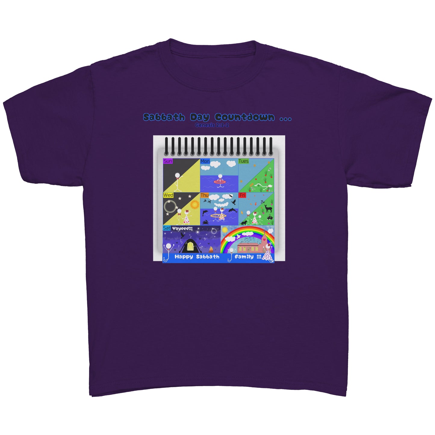 English || Youth Boy's Sabbath Countdown Matching Family T-Shirt