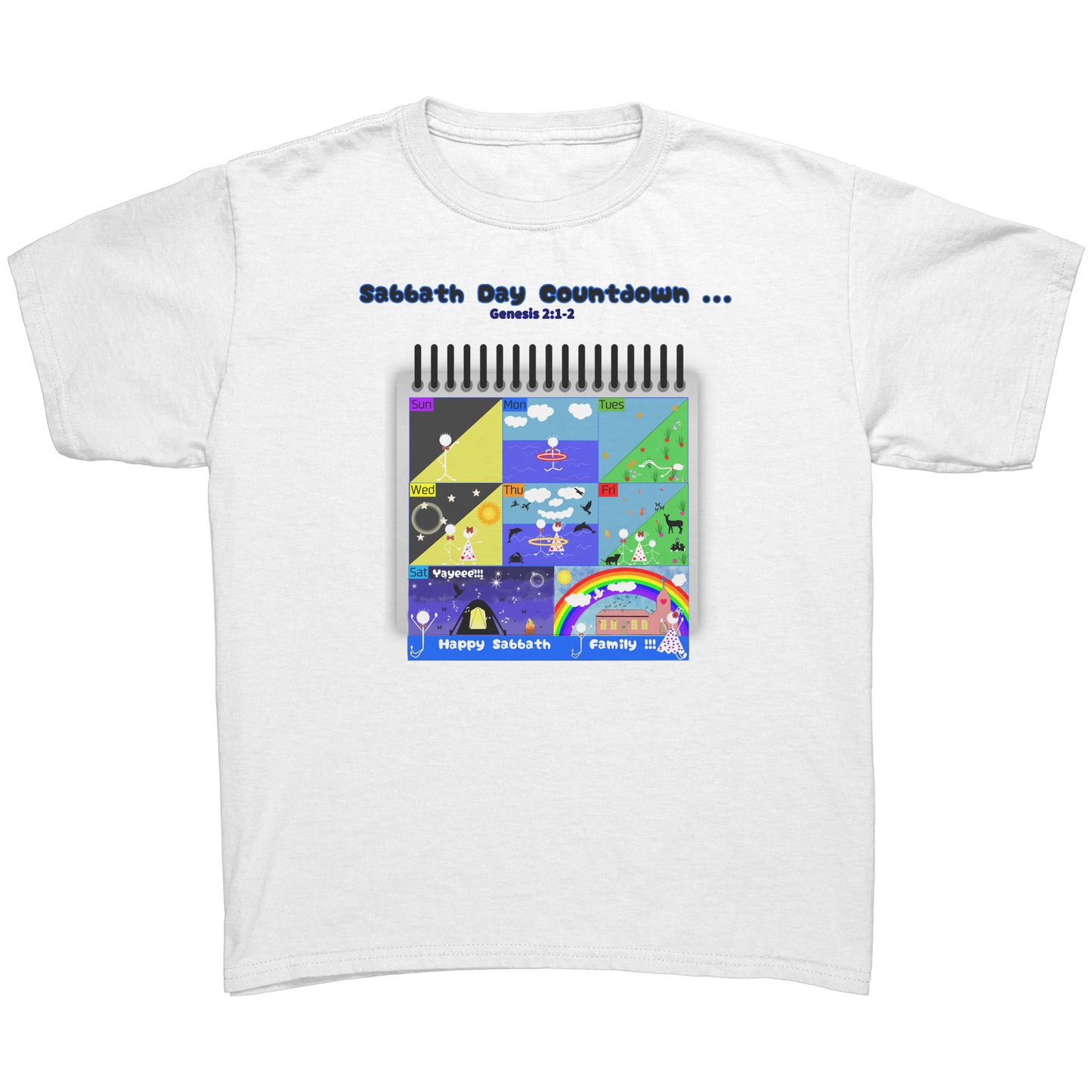 English || Youth Boy's Sabbath Countdown Matching Family T-Shirt