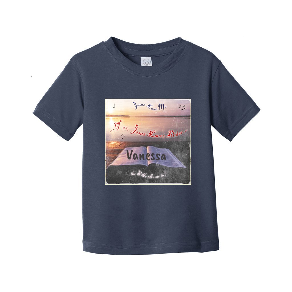 English || Toddler Girl's Jesus Loves Me Family Sing-along T-Shirt