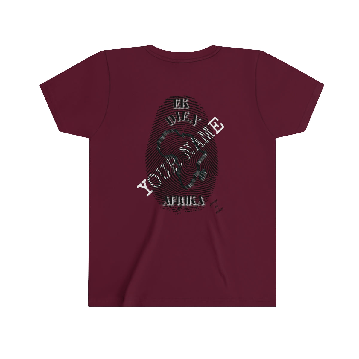 Afrikaans || Youth Unisex I Serve Africa Personalized Fingerprint T-Shirt